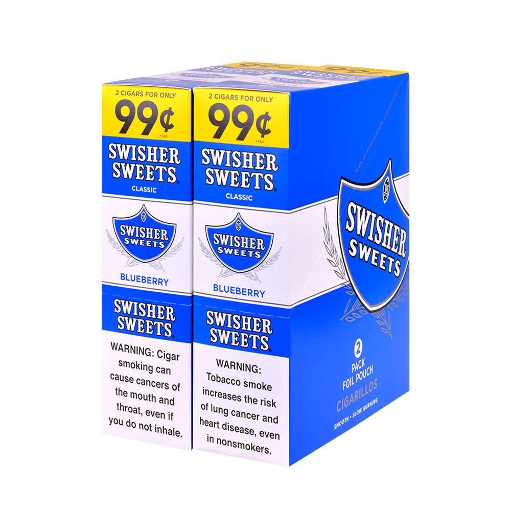 Swisher Sweets Cigarillos 99 Cent Pre Priced 30 Packs of 2 Cigars Blueberry