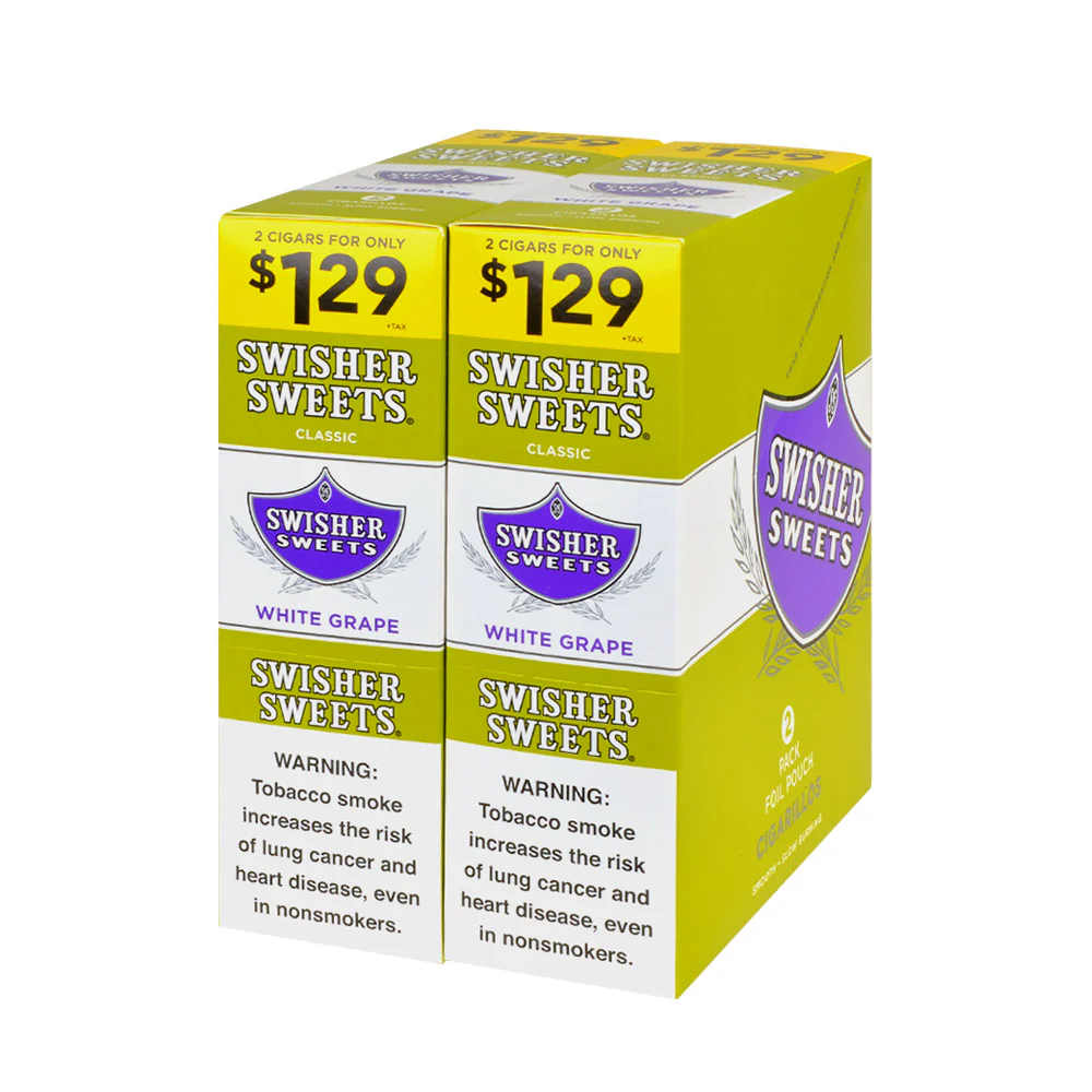 Swisher Sweets Cigarillos 30 Packs of 2 Cigars White Grape
