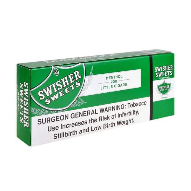 Swisher Sweets Little Cigars 100mm 10 Packs of 20 Menthol