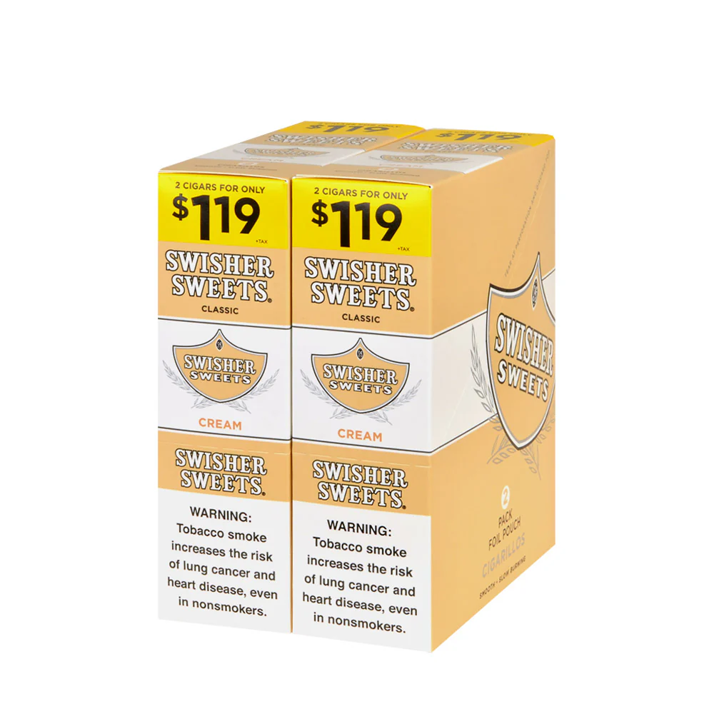 Swisher Sweets Cigarillos $1.19 Pre Priced 30 Packs of 2 Cigars Cream