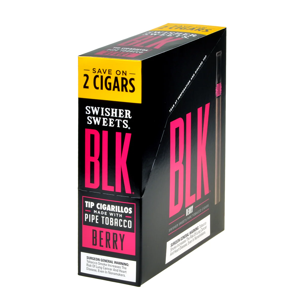 Swisher Sweets BLK Tip Cigarillos 15 pouches of 2 Berry